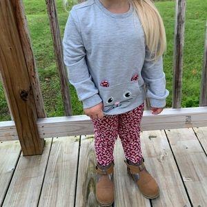 Toddler sweatshirt/ printed leggings outfit 3t